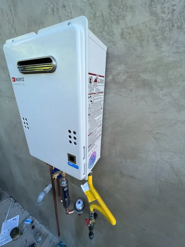 Tankless water heater installation for Seymour Johnson Homes homes